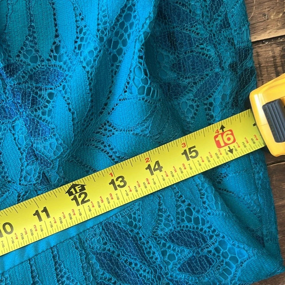 LILLY PULITZER Kayleigh Shift Dress Fern Gallery Lace Tidal Wave Blue Size 8 - Picture 10 of 11